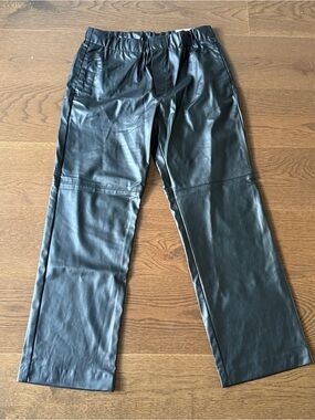 H&M Black Faux Leather Straight-Leg Men’s Pants